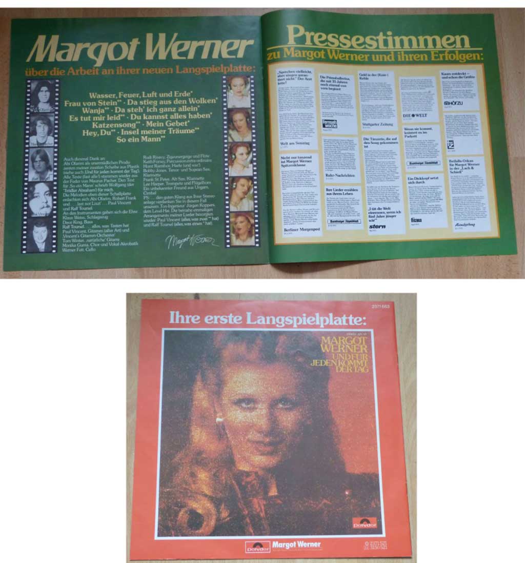 Flyer mit Pressestimmen über Margot Werner