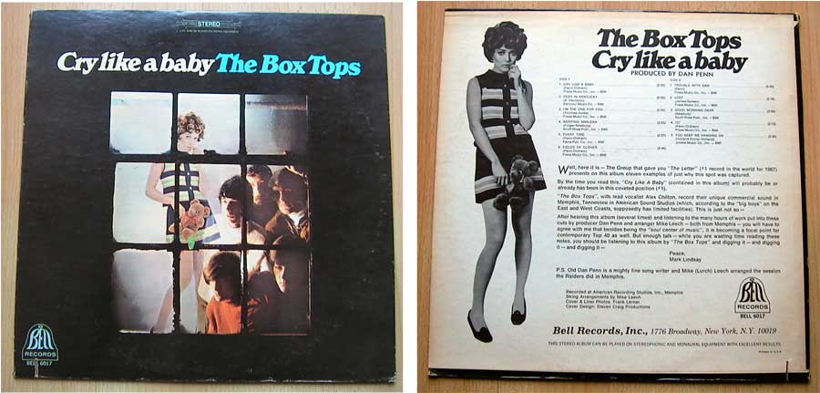 The Box Tops - Cry Like A Baby - LP Vinyl von 1968