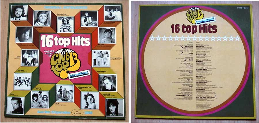 16 Tophits auf LP Vinyl von July und August 1982